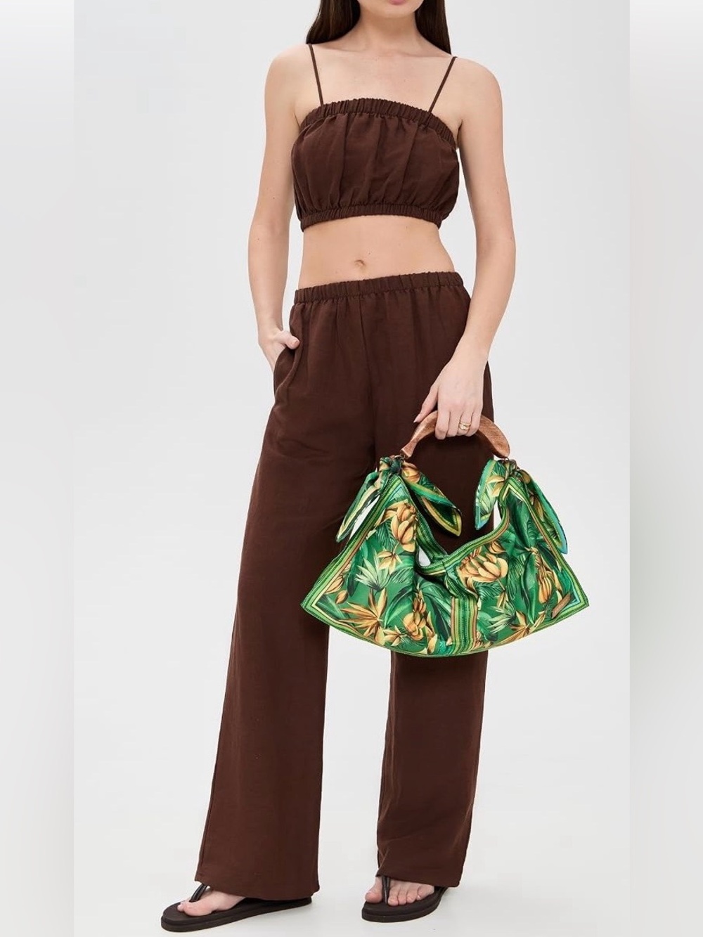 FARM Rio Green Tropical Floral Knot-Handle Hobo Bag - Picture 3 of 4